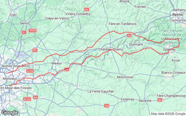 Paris → Epernay → Paris