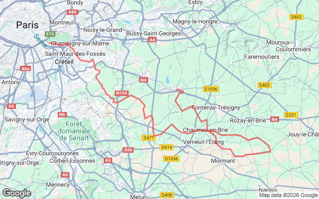 Paris → Tournan