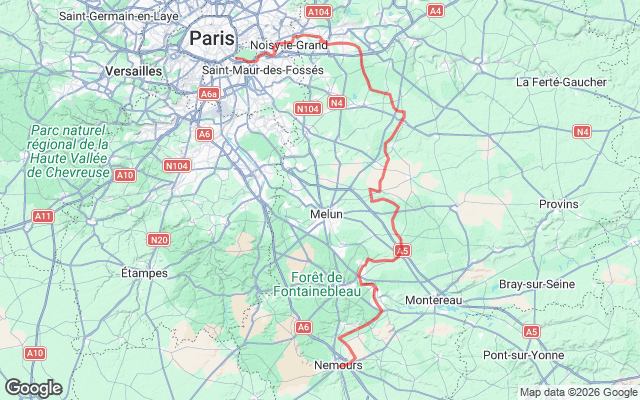 Paris → Nemours